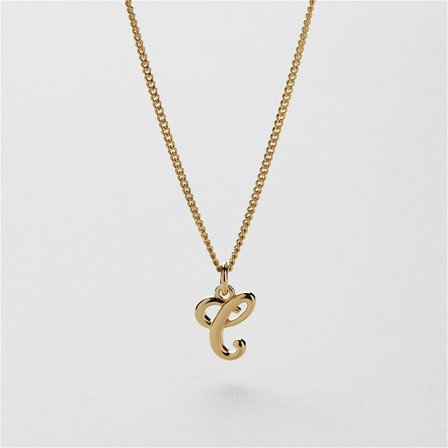 C Vintage Letter Necklace