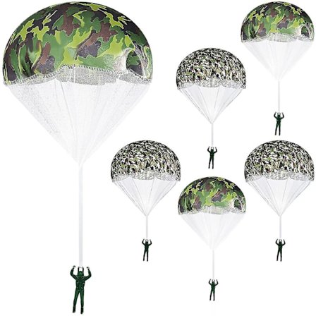 12 Stycken Armé Fallskärm Leksak Actionfigurer Leksak Handkastning Ar