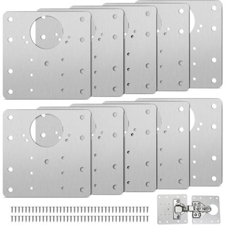 SHINING HOUSE 10-delars reparationssats för skåpsgångjärn med 60 skruvar - Kompatibel med trä, möbler, hyllor - Enkel installation