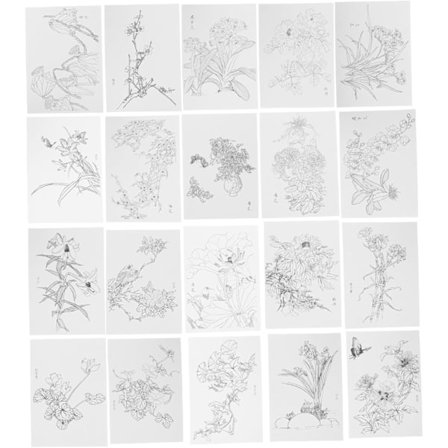 Livlige Akvarell Graffiti Ark 20 stk Kunstpapir for Tegning og Skissering