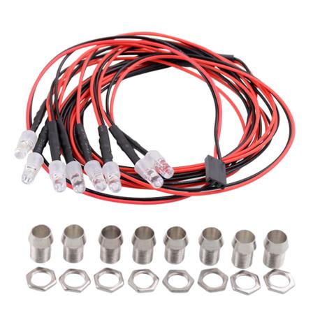 Opgraderet 8 LED-lys-skaleret RC-model bilcrawler-legetøj Modificerede dele Accs 1/10