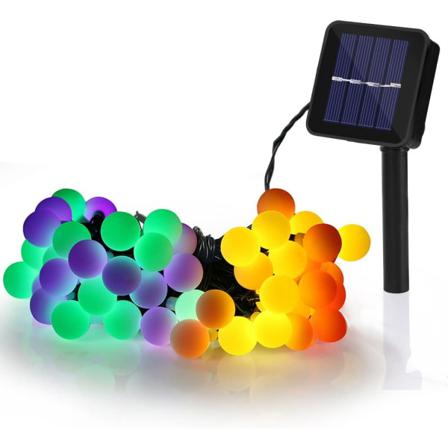 Solar String Lights Med 50 Globe Leds 8 Ljuslägen Vattentät
