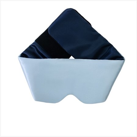 Dobbelt-sidet mørklægningsrejsemaskine i silke - 100% silke, trykfri, 3D næsevinge, lydløs velcro Blue