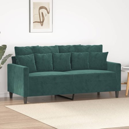 Soffa 2-sits mörkgrön 140 cm sammet