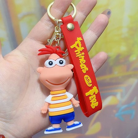 Ny tegneseriefigur Phineas og Ferb nøkkelring/veskeanheng/bilnøkkelringtilbehør, en perfekt liten gave