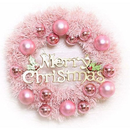 Julekrans Dørkrans Veggkrans 30CM Kunstig Julekrans Julekrans med Julekuler Kunstig Krans Juledekor