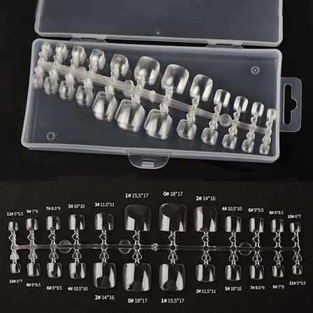 240 Stk Tånegle Full Cover Firkantet Falske Negle Tips Negle