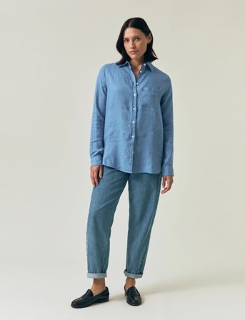 Lexington Clothing Classic Linen Shirt - Blue - S