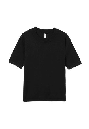 Å WOMAN Kortärmad jumper KARIN Stickat Svart XL