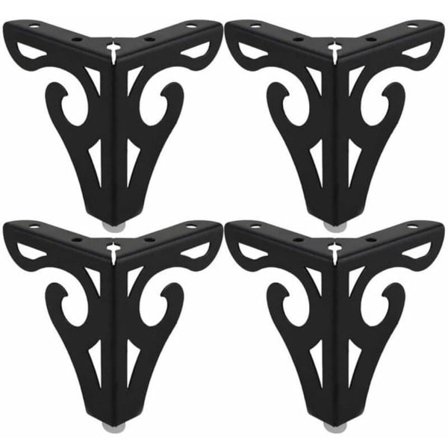 Metall sofaben - Skapben i jern - 10 cm høye, svarte, 4 stk