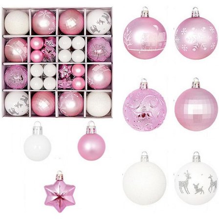 Joulupallot 44 KPL Joulukuusen Koristeet Pallokoristeet Särkymättömät Muoviset Joulupallot Joulukuusen Koristeluun