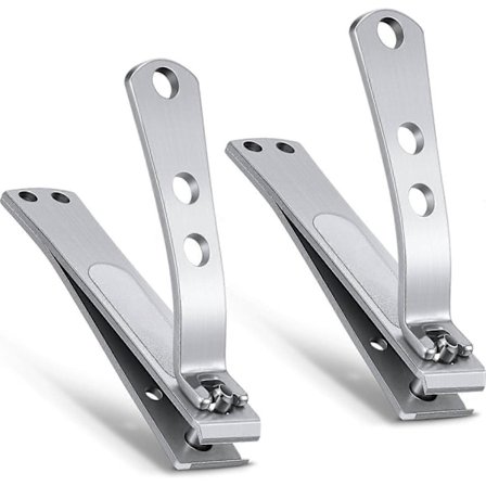 2 stk. negleklippere til tykke negle, negleklippere med lige kant, kraftige store negleklippere til fingernegle og tånegle med bred åbning