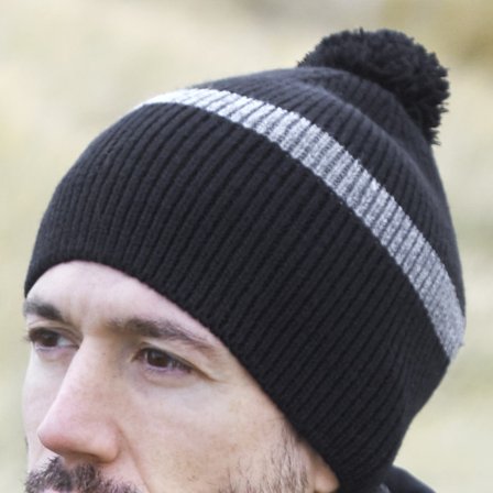 Ferdie Black & Grey Montagna Beanie for Men - Beanies
