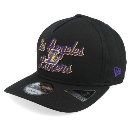 New Era - NBA Svart adjustable Keps - Los Angeles Lakers 9FIFTY Chainstitch Black A-Frame Adjustable @ Hatstore