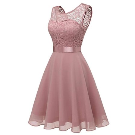 Cocktail-mekko, naisten iltapuku, elegantti, hääpuku, häävieraan mekko, sifonki, hihaton, pitsimekko 6.14