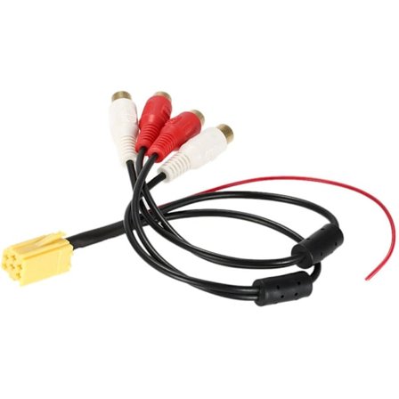 Populär Mini 6 Pin ISO Adapter Aux Line Out 4 Chinch Kabel 4 RCA Hane för Seat