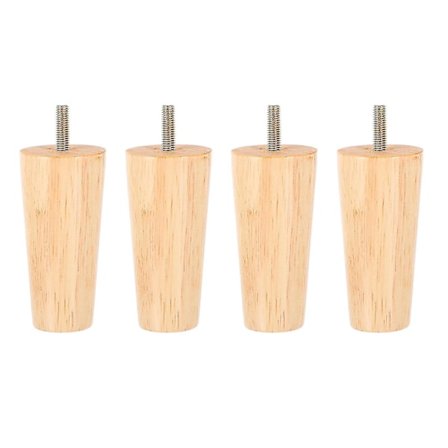 4 stk. Massivt Træ Møbelben Stærke Koniske Træ Møbelben TY