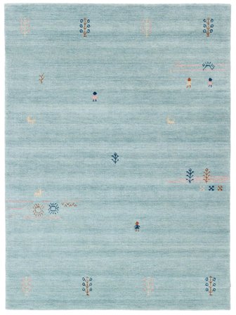 Gabbeh Landscape Teppich - Hellblau 200X300 Wolle, Im Modernen Stil