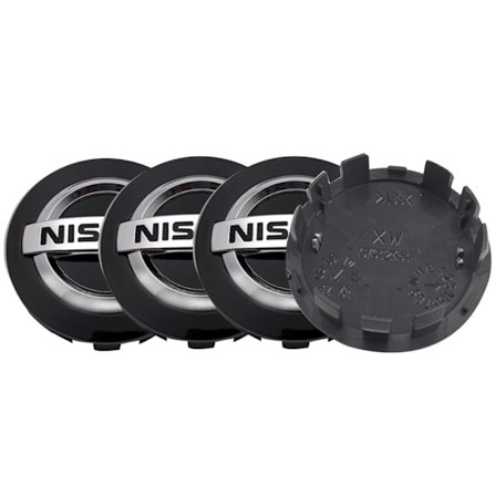 4 stk. Nissan Navkapsler, 54mm/2.12" Bil ABS Fælg Center Navkapsler (Sort)