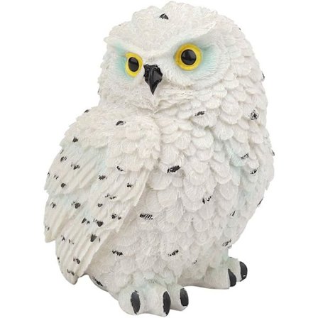 Simulerad uggla trädgårdsdekoration, harts gräsmatta snidad staty för utomhus