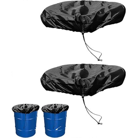 2 st Stretchigt Justerbart Trumskydd med Dragsko, Vattenförvaring Tunna Skydd för Universal Regntunna, Allvädersskydd