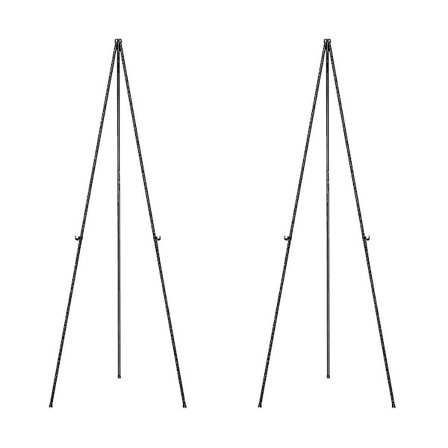 2 Pak Bryllupsskilt Display Med Taske Foldbart Bærbart Stativ Justerbart Metal Staffeli Tripod Sort