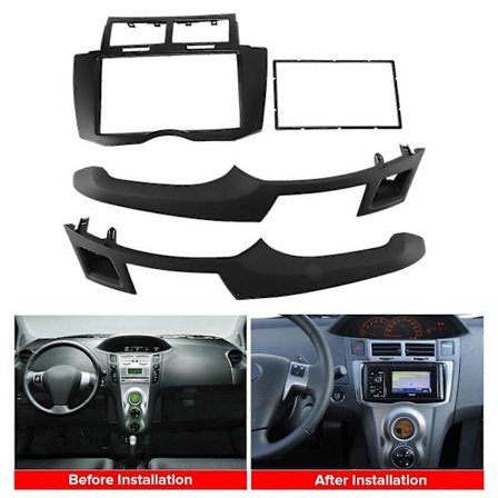 Bilradio Fascia Kit, 2 Din Instrumentbræt DVD RAM Installationssæt Kompatibelt med Yaris Vitz Platz 2005 2006 2007 20