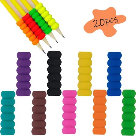 20 stk. Skum Pennegrep Blyantpute Myk Skriving Tegning Hjelpemidler