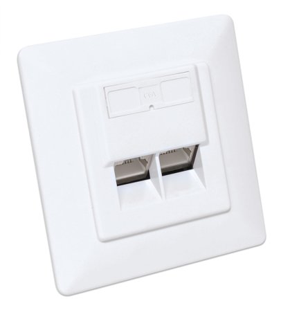 INTELLINET INT Faceplate with dual STP cat.6a Jack, white, 80x80mm,3uin