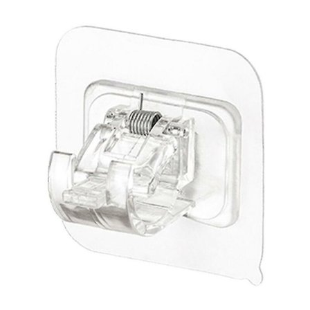 Gardinstangbrakett, selvklebende gardinstangkrok, gjennomsiktig gardinstangbrakett 4 stk