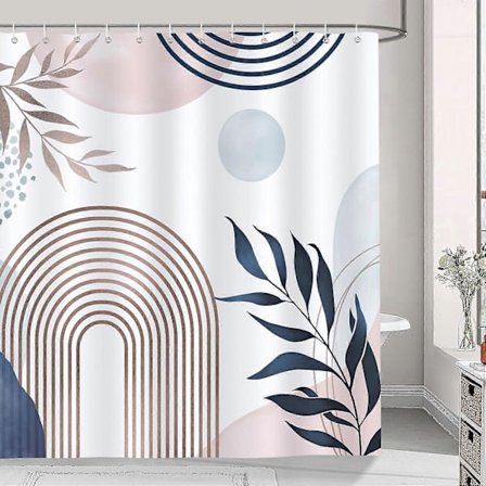 Boho-lehtikuosi moderni suihkuverho, pestävä kylpyhuoneen verho