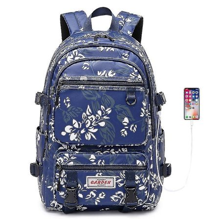 Women Men Floral Waterproof Usb Laptop Backpack,travel School Bookbag