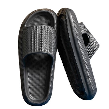 Damtofflor med öppen tå, slip-on, halkfria duschtofflor