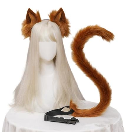 Aikuisten naisten kissan korvat ja häntäasu – mustan kissan Halloween- set ja Cosplay-tarvikesarja color 6