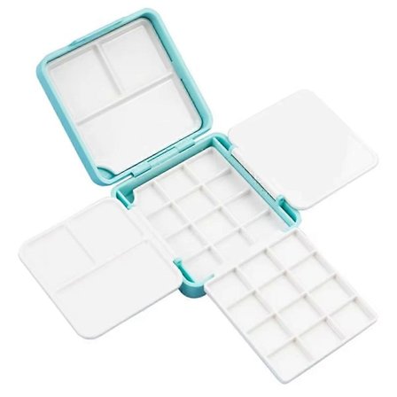 Bærbar Akvarelmaling Boks, 24 Rums Palette, Halv Pan Opbevaring, Bærbar Rejseetui, Kunstforsyning