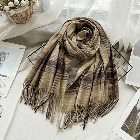 Cashmere klassisk rutete skjerf Tartanskjerf i overdimensjonert G G