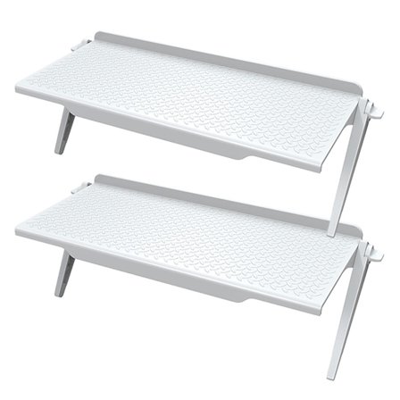 Stämplingsfritt datorskärmställ Plast-tv Set-top-box Skärmfäste Router Förvaringsställ 2stVit