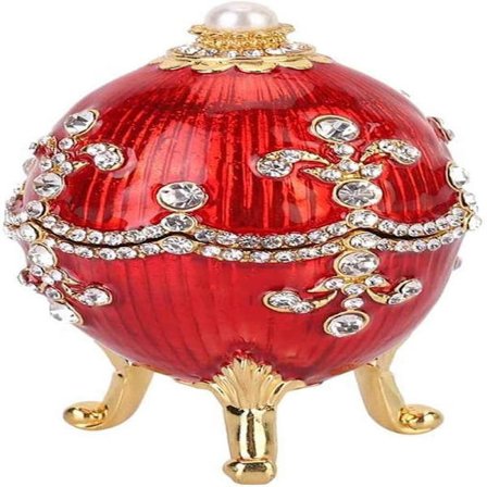 Fabergéæg, påskeæg håndmalet glaseret Fabergéæg skinnende diamanter påskeæg smykkeskrin til halskæder armbånd ring skrivebordsdekorationer