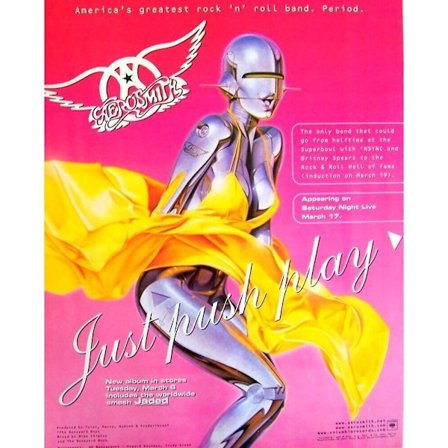 Aerosmith Just Push Play Poster 40cm x 30cm Rosa/Gul/Grå