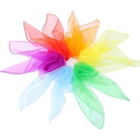 6 st Sensoriska Scarves - Regnbågsfärgade Dans- och Jongleringsscarves för Bebisar