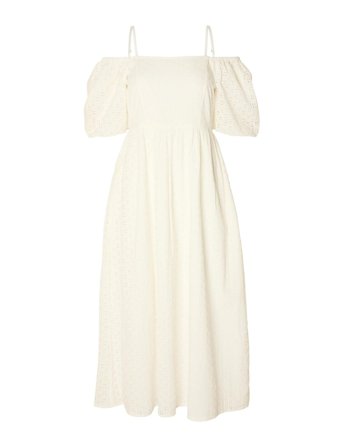 Slfanelli 3/4 On Off Ankle Dress B White Selected