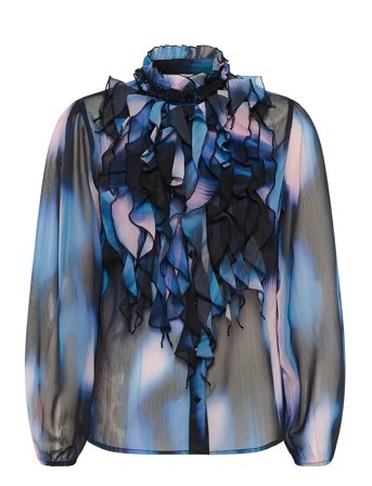 Saint Tropez Liljasz Crinkle Ls Shirt - Blue - M