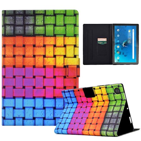 Case för Lenovo Tab M10 (gen 3) Pu Leather Flip Cover Printed Tablet Stand Case med kortplatser
