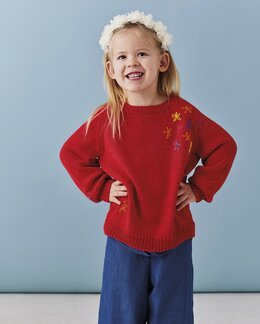 Sweater med broderi - Permin