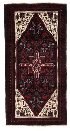 Medallion Small Baluch Rug 107X212 Wool