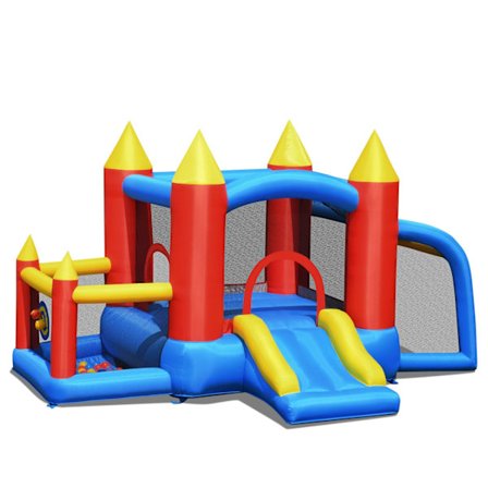 Puhallettava pomppulinna +450 W puhallin liukumäellä Ocean Balls 350 x 275 x 196 cm värikäs