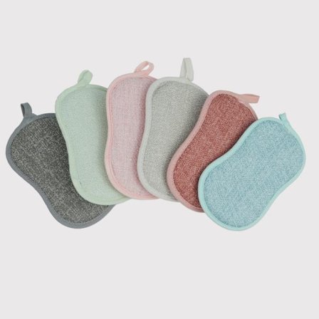 Sæt med 6 rengøringssvampe - smart svamp multifarvet -