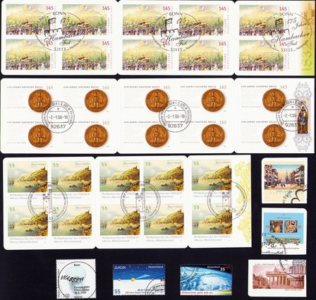 Tyskland - 9 forskellige frimærker - Stemplet