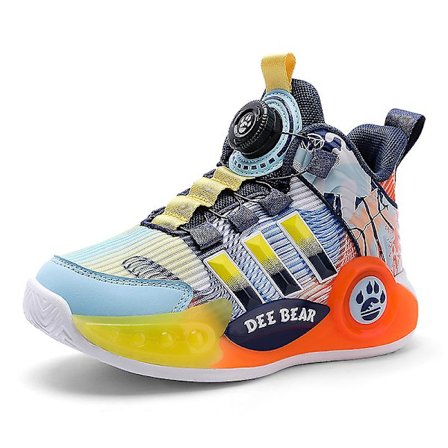 Pojkar Basketbollskor Hög Ovandel Andas Sport Skor Anti Slip Mode Sneakers 3F299
