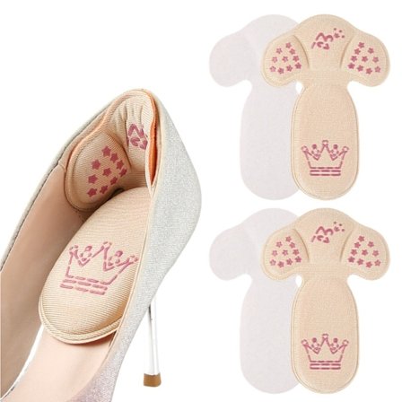 2-in-1 Sieni Kantapääpehmusteet Liimalla (2 Paria) - Pehmeät, Liukumattomat Kantapäätuet